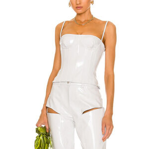 Laquan Smith Boned White Bustier Top Size M